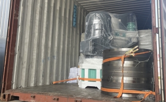 2套160kw鋸末顆粒機發往東南亞，生產線已裝車，準備發貨
